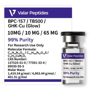 Buy BPC-157 / TB-500 / GHK-Cu (Glow) 85mg | High-Purity Peptide Blend