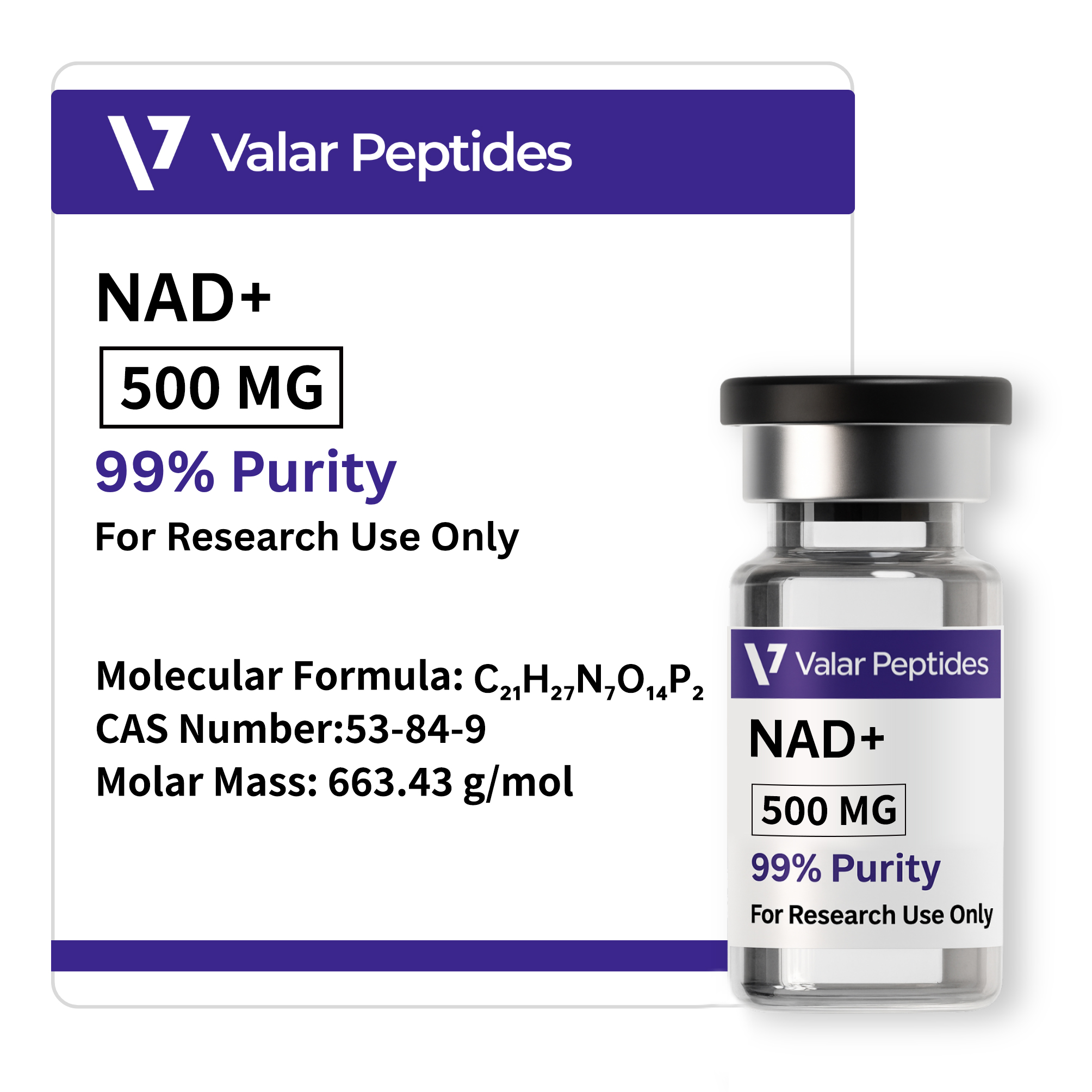 Buy NAD+ 500mg | Buy for Research Use | Valar peptides
